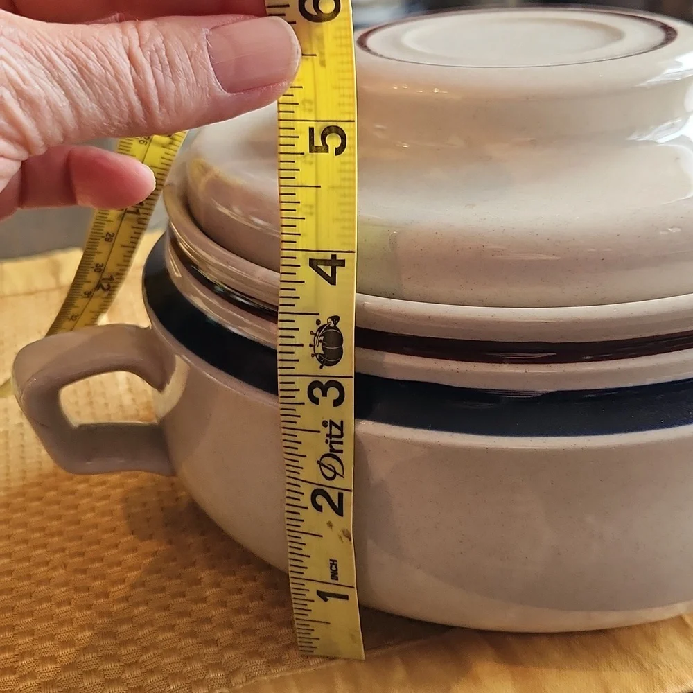 Contemporary Chateau Japanese Stoneware Handpainted Vintage Lidded Casserole